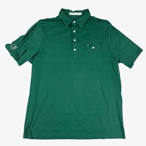 Criquet Polo Shirt Men's Sz XL Green Organic Cotton Short Sleeve Stretch Golf